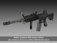 Colt M4A1 Sopmod EOTech552 3D Model