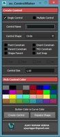 av_ControlMaker (Create Control & Change Color, Shape) 1.1.1 for Maya (maya script)