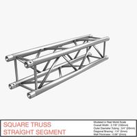 Square Truss Straight Segment 21 3D Model