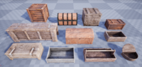 Collection of Medieval Chests and Crates 3D Model