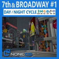NYC Broadway - 7th Avenue Set 1 3D Model
