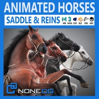 Horses Animated v4 3D Model