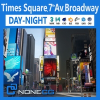 NYC Broadway,7th Av, Times Square 3D Model