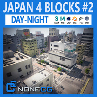 Japan 4 Blocks Set2 3D Model