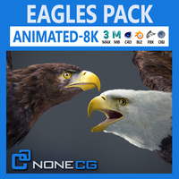 Animated Eagles 3D Model